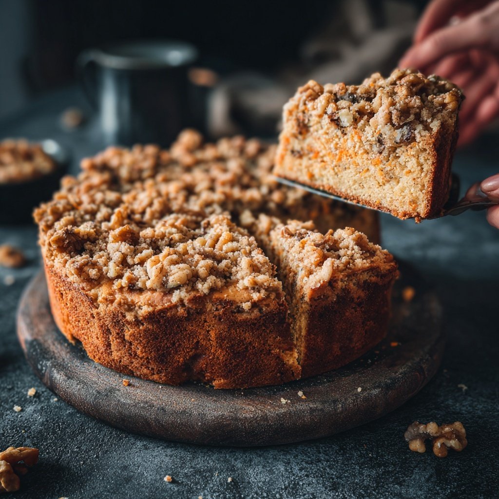 Karottenkuchen Mit Walnuss Streusel