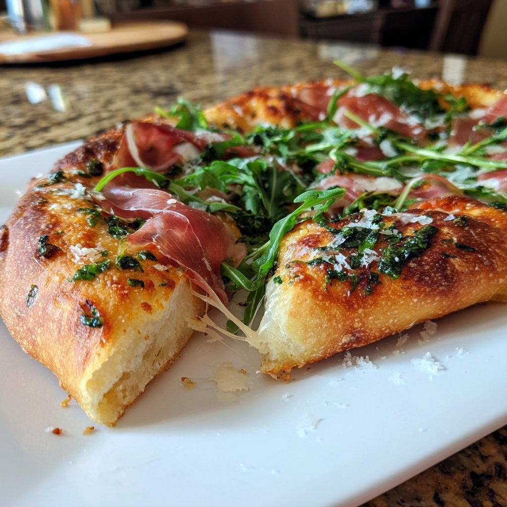 Pizza mit Prosciutto und Rucola