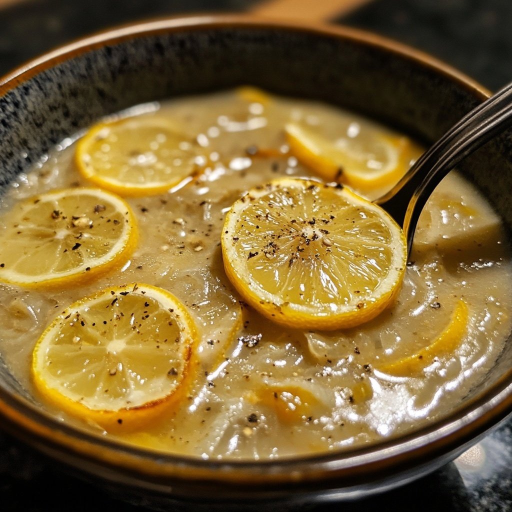 Linsensuppe mit Zitrone