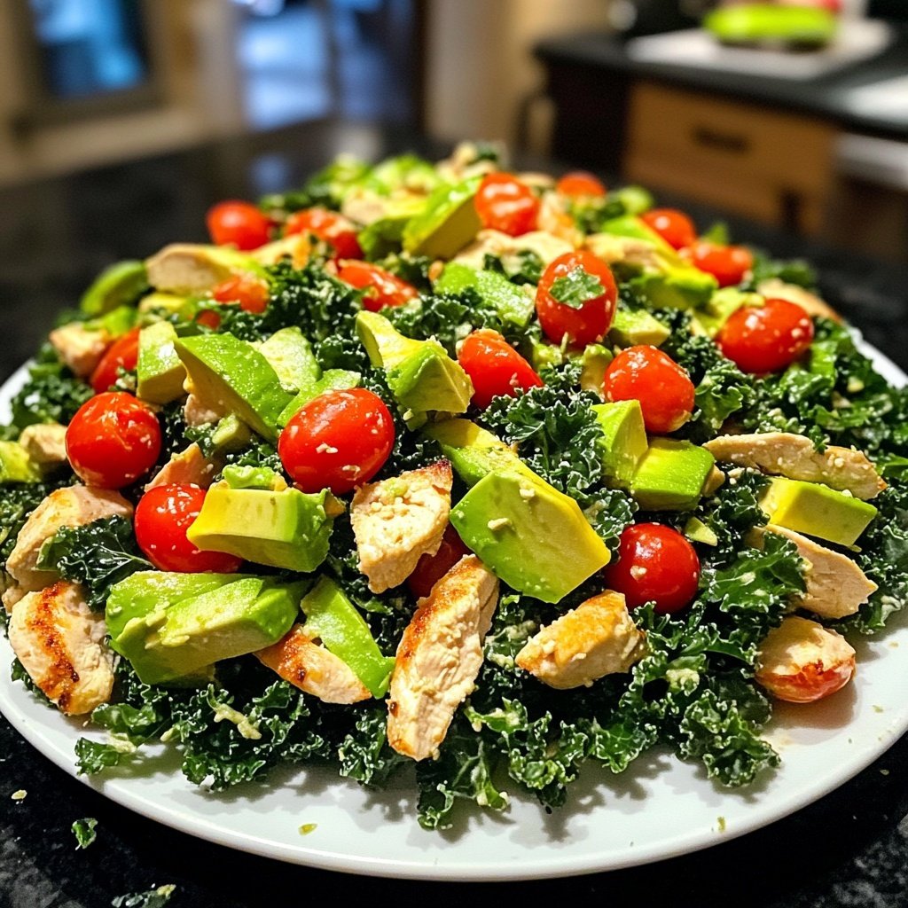 Gesunder Grüner Kohl Hühnchensalat