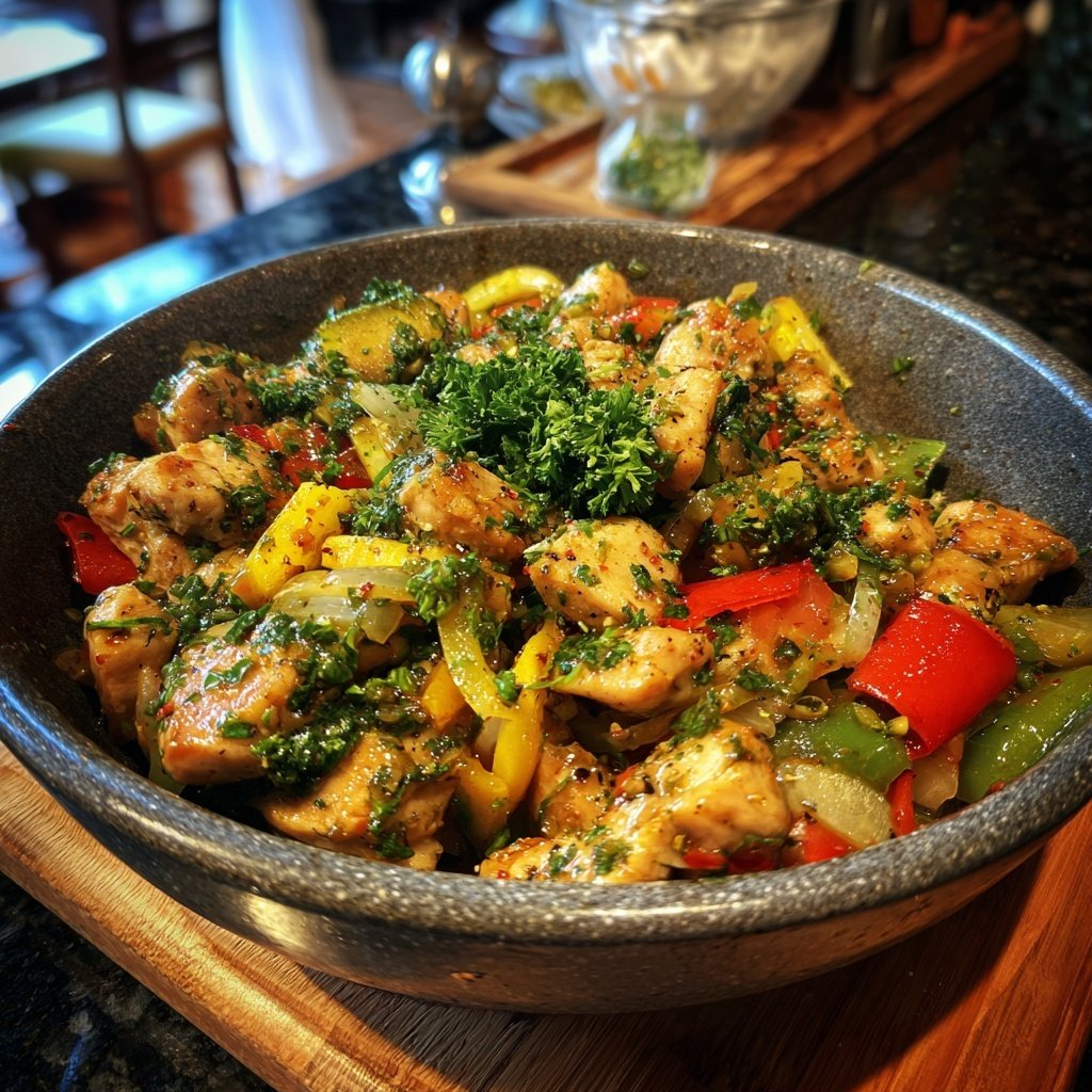 Kalorienarme Hähnchenpfanne Mit Zitronen Kräutern