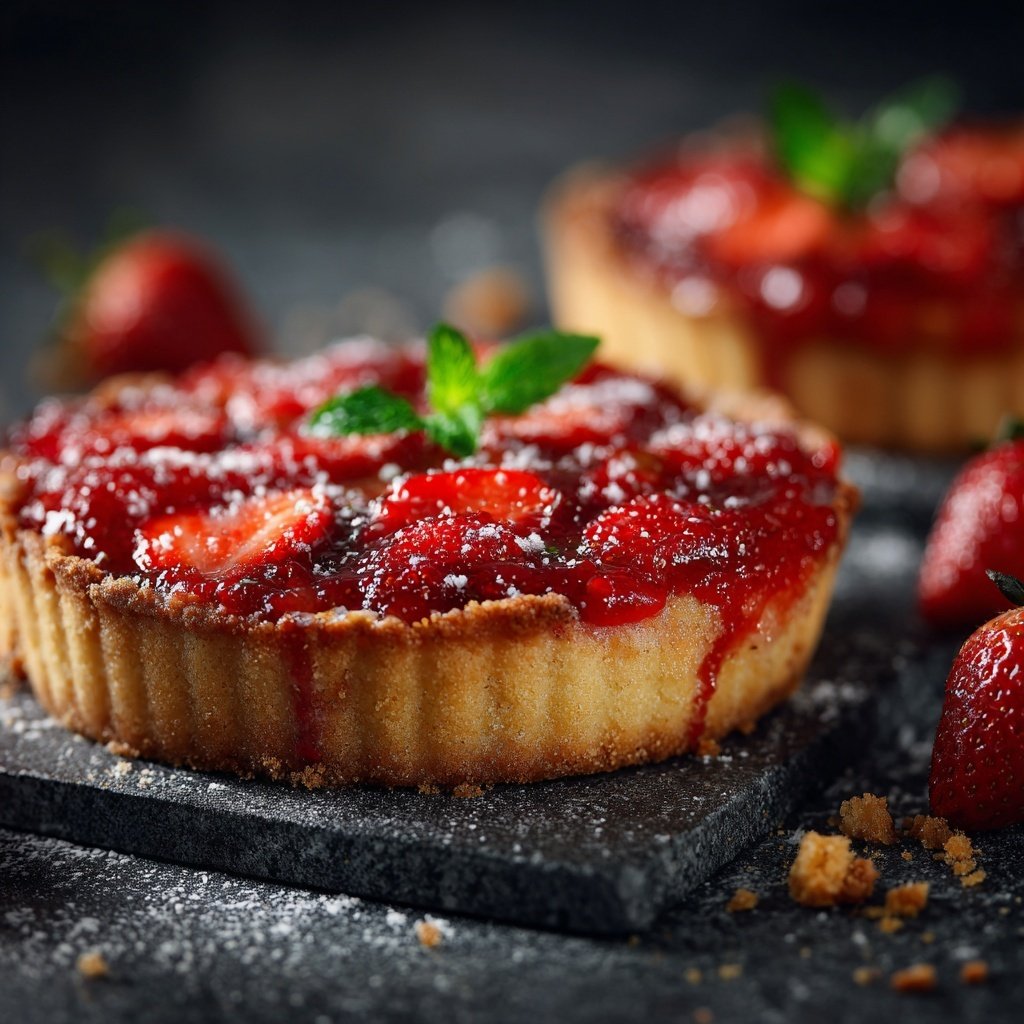 Erdbeerkuchen Mit Frischer Minze