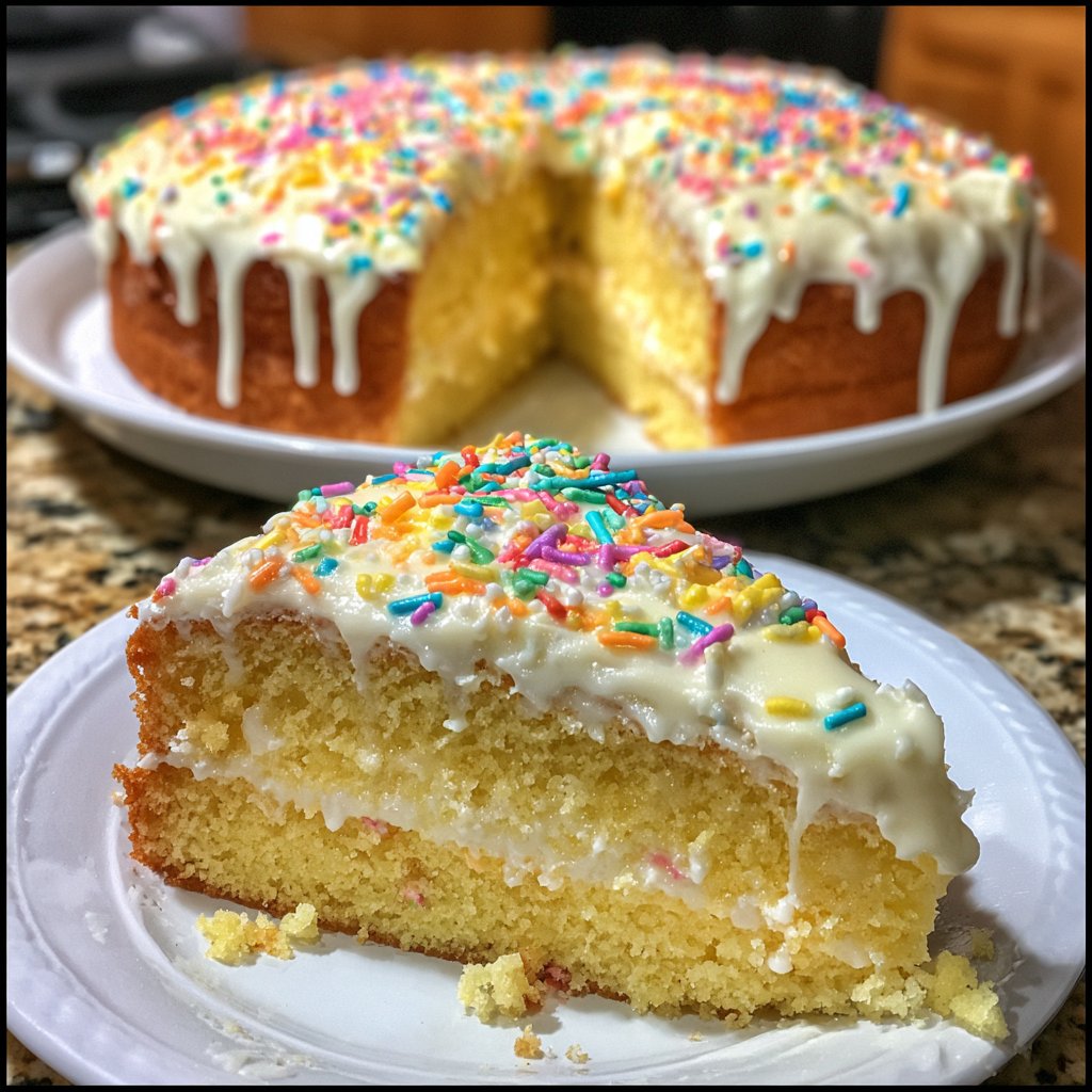 Geburtstagskuchen mit Vanillefrosting