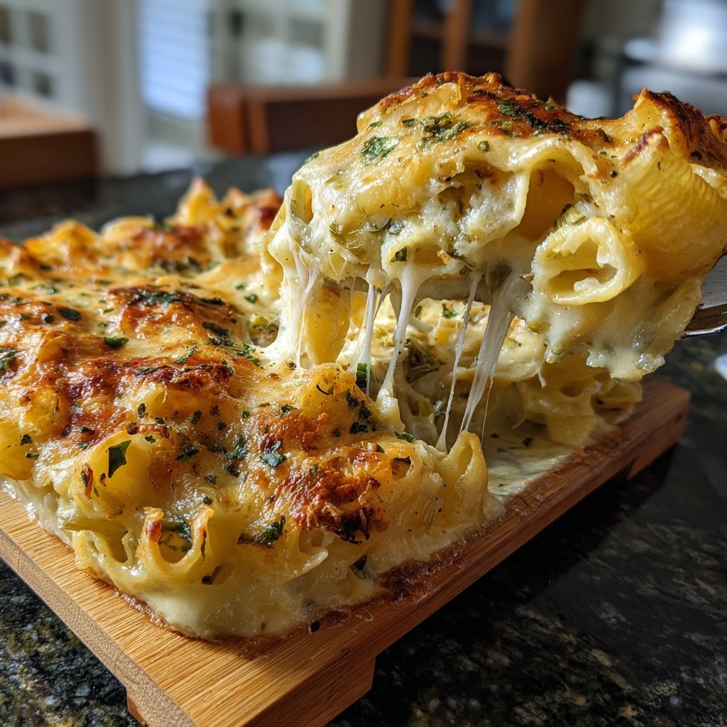 Nudelauflauf mit Lauch und Käse