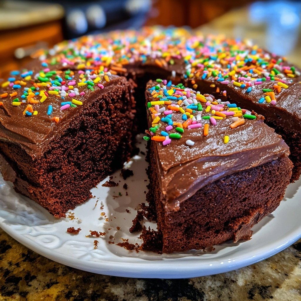 Geburtstagskuchen mit Schokorand